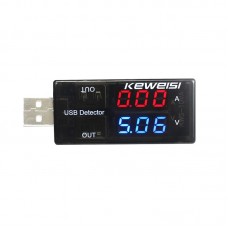 KEWEISI USB Detector Digital Voltmeter Ammeter Gauge w/ Dual Display Screen Measures Voltage Current