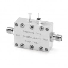 0.02 - 6GHz 12V LNA Low Noise Amplifier High Linearity and High Gain RF Preamplifier with SMA Female Connector