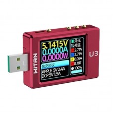 WITRN Red CNC U3 Alloy Version USB Tester Voltage Current Meter PD3.1 Cheater PPS Fast Charging UFCS Aging EPR