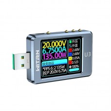 WITRN U3-10A-CNC Grey Bluetooth Version USB Tester Voltage Current Meter PD3.1 Cheater PPS Fast Charging UFCS Aging EPR