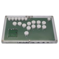 HAMGEEK HG-W003 Arcade Controller Game Controller Arcade Stick with White Buttons for Hitbox PC