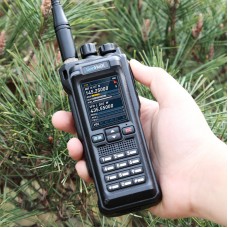 Volcanic Black GT-12 10W Multi-band Handheld Walkie Talkie 2-Inch LED Color Screen Built-in Bluetooth Support FM/AM/UHF/VHF