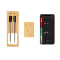 Dual Probe Bluetooth Food Thermometer Wireless Meat Thermometer w/ Separate Repeater for BBQ Cooking