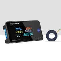 KEWEISI KWS-AC300-100A 6-in-1 Electricity Meter Electric Energy Meter Ammeter w/ 100A Solid Core CT