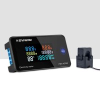 KEWEISI KWS-AC300-100A 6-in-1 Electricity Meter Electric Energy Meter Ammeter with Split Core CT