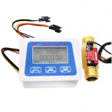 Digital Water Flow Meter with G1/2 Thread Water Flow Sensor Displays Temperature and Water Flow