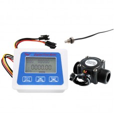 Digital Water Flow Meter with G3/4 Thread Water Flow Sensor Displays Temperature and Water Flow