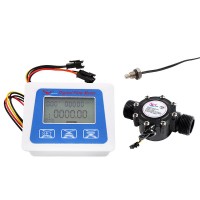 Digital Water Flow Meter with G1 Thread Water Flow Sensor Displays Temperature and Water Flow