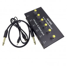 AU-602 6CH Audio Mixer Sound Mixer Supports Mono/Stereo Mode for Mics Instruments Livestreaming