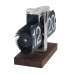 Automatic Flip Clock Retro Desktop Clock Digital Clock with Black Number Card Black Walnut Base