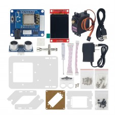 Mini Ultrasonic Radar Support Mini Screen and PC Display and 1M Motor Range for Arduino Starter Kit Programming Education