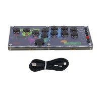 SUNGA 12-Botton Mini Arcade Controller Fight Stick Gaming Controller with Screen for Hitbox PC/PS4