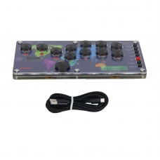 SUNGA 12-Botton Mini Arcade Controller Fight Stick Gaming Controller with Screen for Hitbox PC/PS4
