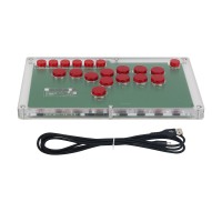 HAMGEEK HG-W003 Arcade Controller Game Controller Arcade Stick with Red Buttons for Hitbox PC