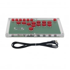 HAMGEEK HG-W003 Arcade Controller Game Controller Arcade Stick with Red Buttons for Hitbox PC