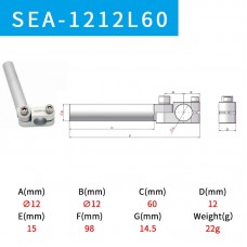 CRG SEA-1212L60[7.Y00776] Mechanical Elbow Arm Universal Robot Arm Joint Gripper Accessory for Fixing Stand Connection