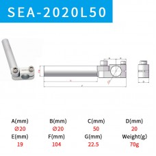 CRG SEA-2020L50[7.Y00392] Mechanical Elbow Arm Universal Robot Arm Joint Gripper Accessory for Fixing Stand Connection