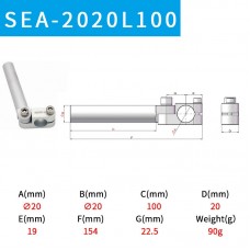 CRG SEA-2020L100[7.Y00393] Mechanical Elbow Arm Universal Robot Arm Joint Gripper Accessory for Fixing Stand Connection