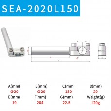 CRG SEA-2020L150[7.Y00394] Mechanical Elbow Arm Universal Robot Arm Joint Gripper Accessory for Fixing Stand Connection