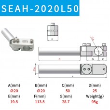 CRG SEAH-2020L50[7.Y00350] Mechanical Heavy Duty Elbow Arm Universal Robot Arm Gripper Accessory for Fixing Stand Connection