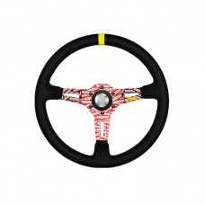 ULTRA JPN UJ-04 RED BLACK SUEDE Steering Wheel Original Racing Wheel Game Accessory for MOMO