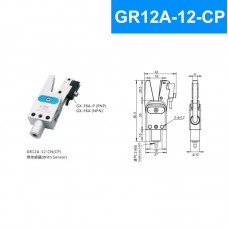 CRG GR12A-12-CP 28N Mechanical Arm Mini Sprue Gripper Pneumatic Clamp with PNP Sensor (Diamond-shape Tooth)