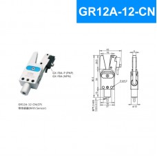 CRG GR12A-12-CN 28N Mechanical Arm Mini Sprue Gripper Pneumatic Clamp with NPN Sensor (Diamond-shape Tooth)