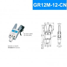 CRG GR12M-12-CN 28N Mechanical Arm Mini Sprue Gripper Pneumatic Clamp with NPN Sensor (Steel Jaw)