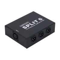 1 IN 6 OUT XLR Splitter Box Horizontal Parallel Distributor Audio Splitter Switcher Allocator