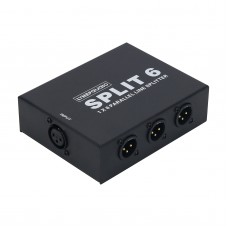 1 IN 6 OUT XLR Splitter Box Horizontal Parallel Distributor Audio Splitter Switcher Allocator