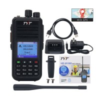 TYT MD-UV380 5W 5KM DMR Transceiver Walkie Talkie Handheld Transceiver w/ Programming Cable GPS