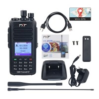 TYT MD-UV390 5W DMR Transceiver VHF UHF IP67 Waterproof Walkie Talkie with Programming Cable GPS