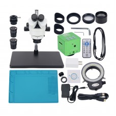 HY-6210G-SM7045 3.5X 45X Simul-Focal Big Boom Stand Trinocular Stereo Zoom Microscope 41MP 4K HDMI Camera 144 LED Light