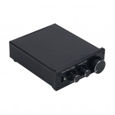 Black 12070 Dual 80W Output Digital Class D Audio Power Amplifier MA12070 with Treble and Bass Adjustment