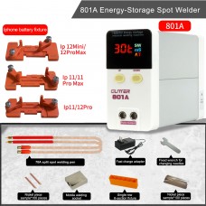 801A Mini Handheld Energy-Storage Spot Welder with 3 Cellphone Battery ABS Fixtures for iPhone and 70A Welding Pen