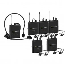 ANLEON MTG-200 Wireless Acoustic Transmission System for Tour Guide and Simultaneous Translation (1 Transmitter + 5 Receivers)