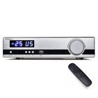 BRZHIFI X21 600W TPA3255 2.1 Bluetooth Amplifier BT5.1 Hifi Power Amp (Silver) with Remote Control