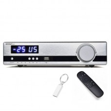 BRZHIFI X21 600W TPA3255 2.1 Bluetooth Amplifier BT5.1 Hifi Power Amp (Silver) + 8G USB Drive