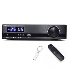 BRZHIFI X21 600W TPA3255 2.1 Bluetooth Amplifier BT5.1 Hifi Power Amp (Black) + 8G USB Drive