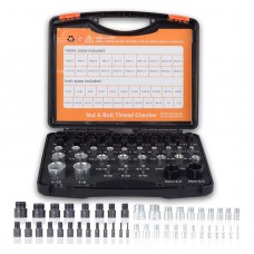 44pcs Nut and Bolt Thread Checker Inch & Metric Sizes Portable Bolt and Nut Identifier Gauge Box