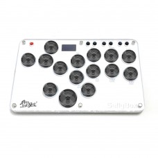 Sallybox Plus 15-Button Arcade Controller Mini Fight Stick with Black Keycaps and Layout for Hitbox