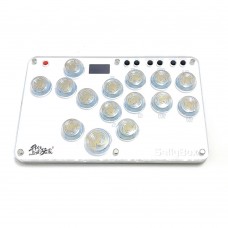 Sallybox Plus 15-Button Arcade Controller Mini Fight Stick with White Keycaps and Layout for Hitbox