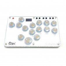 Sallybox Plus 15-Button Arcade Controller Mini Fight Stick with White Keycaps and Layout for Hitbox