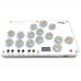 Sallybox Plus 15-Button Arcade Controller Mini Fight Stick with White Keycaps and Layout for Hitbox