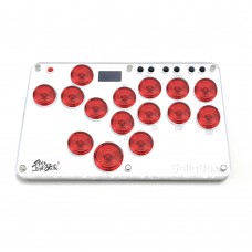 Sallybox Plus 15-Button Arcade Controller Mini Fight Stick with Red Keycaps and Layout for Hitbox