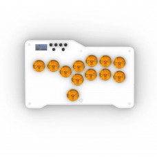 12-Button Arcade Controller Mini Fight Stick with Orange Keycaps MX Switches & Layout for Hitbox