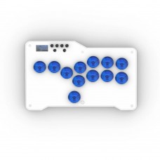 12-Button Arcade Controller Mini Fight Stick with Blue Keycaps MX Switches & Layout for Hitbox