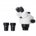 High Resolution 7X - 45X Zoom Stereo Trinocular Microscope + Flexible Stand + 32mm Column for Maintenance and Repair