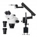 High Resolution 7X - 45X Zoom Stereo Trinocular Microscope + Flexible Stand + 32mm Column for Maintenance and Repair