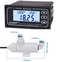 JISHEN ER-510 Online Resistivity Meter High Purity Water Resistivity Tester + 0.02 Quick-fit Conductivity Electrode